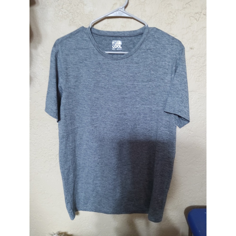 32 Degrees Cool Mens Gray Heathered Short Sleeve Crew Neck Active T-Shirt Size M